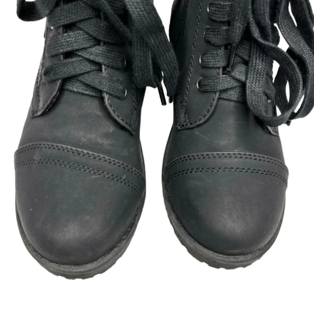 SO American Heritage Ivy Boots‎ Black Girls Size 12 Side Easy Zip Combat Boots